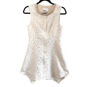 3.1 Phillip Lim Embellished Laser Cut Cotton Dress Ivory Medium